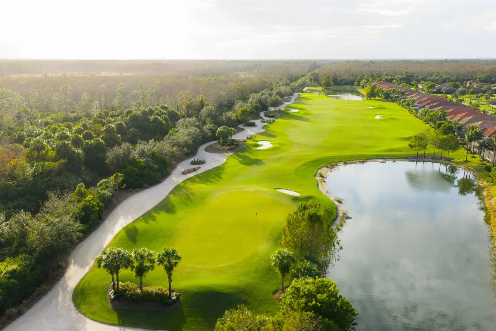 Golf fairway and lake aerial at Bonita National, Bonita Springs (official club site).