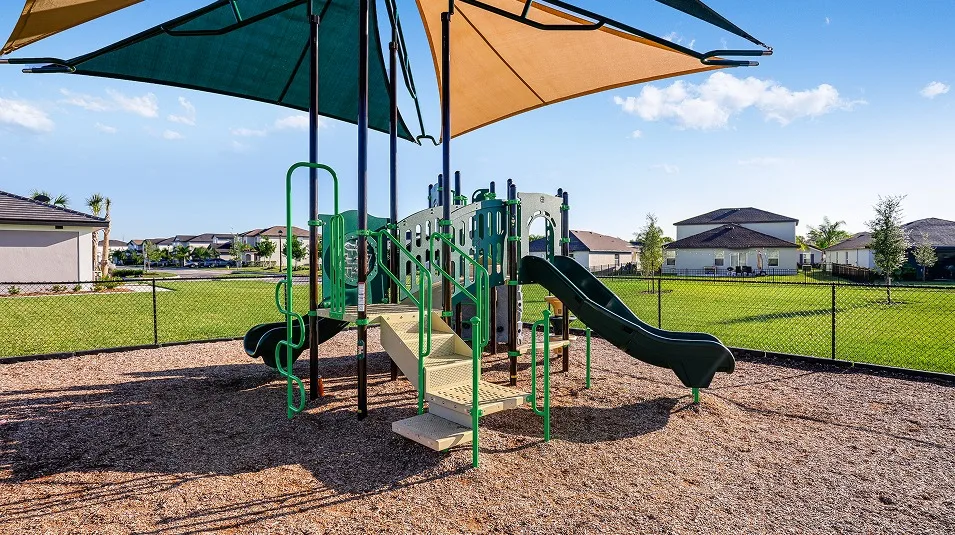 Shaded playground at Crane Landing, North Fort Myers (official Lennar site).