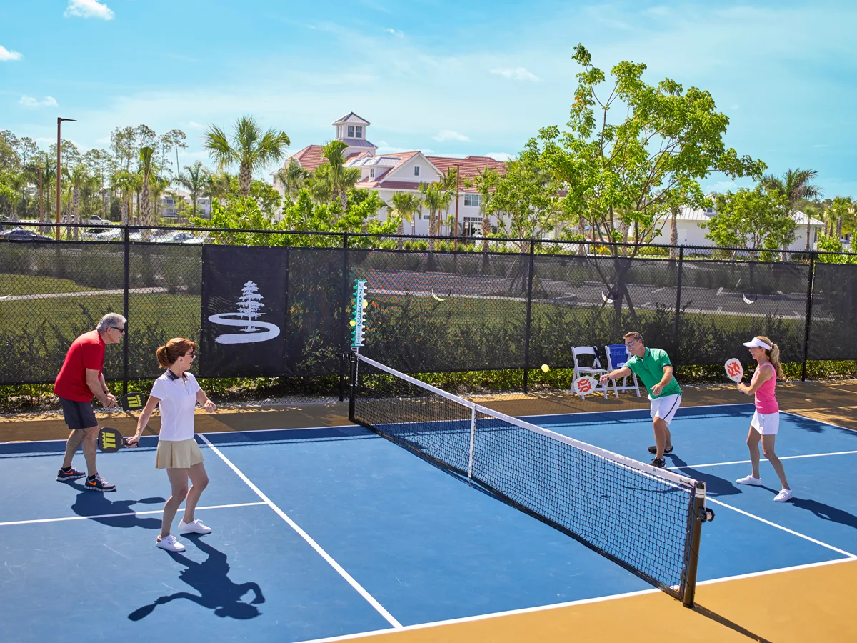 Lighted pickleball courts at The Isles Club