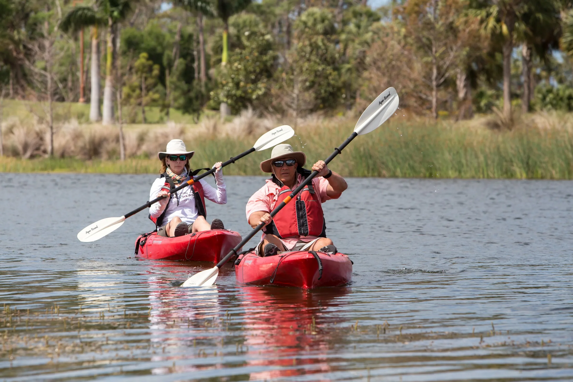 Residents kayaking on the Cypress Waterway