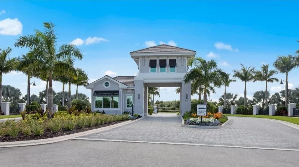 Gated entrance at The National Golf & Country Club, Ave Maria (official Lennar).