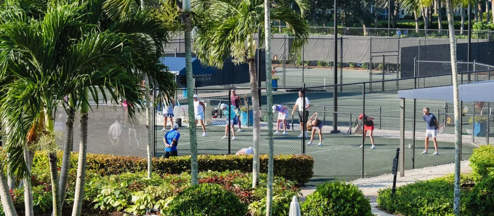 Har-Tru tennis courts at the club, The Colony Golf and Country Club.