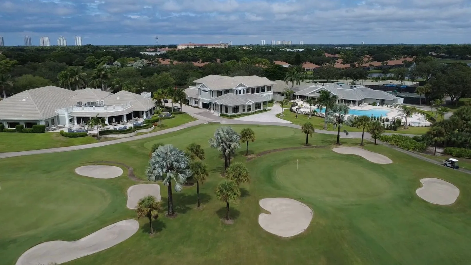 Aerial of the clubhouse and golf course at Highland Woods Golf and Country Club, Bonita Springs (official club site).
