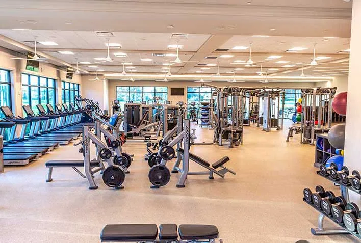 Fitness center in the Wellness Center at Vineyards Country Club, Naples.