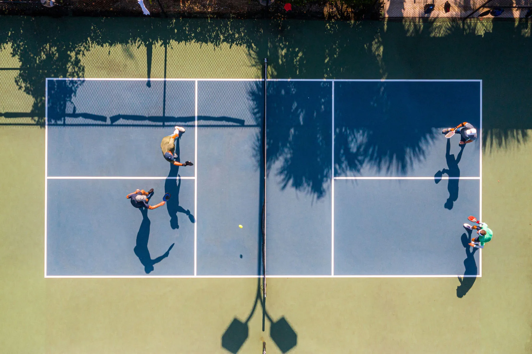 Overhead view of a pickleball court at Esplanade Golf and Country Club, Naples.