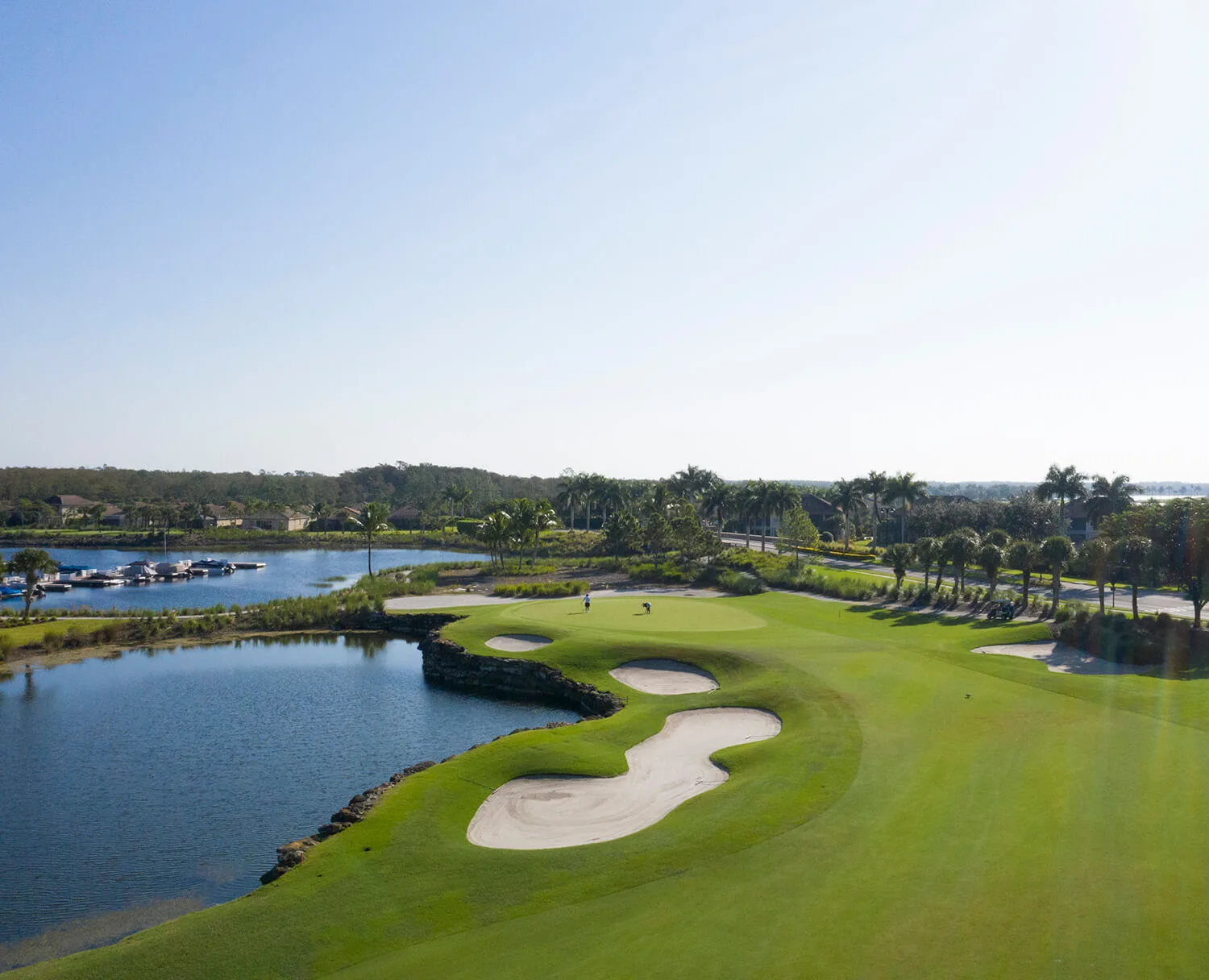 Aerial bunkers and fairway at The Quarry (official club site).
