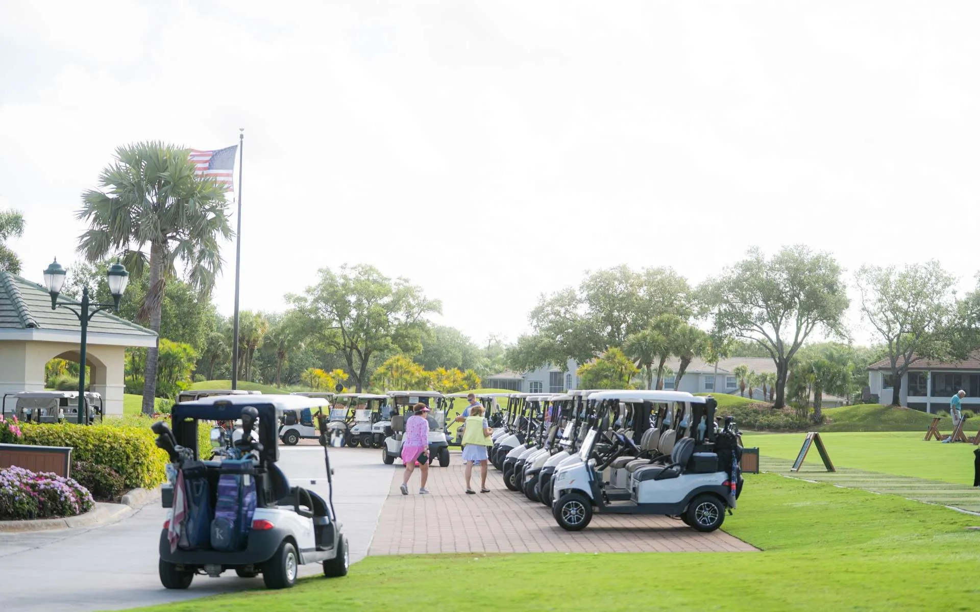 Row of golf carts amenity at Kensington Golf and Country Club (official).