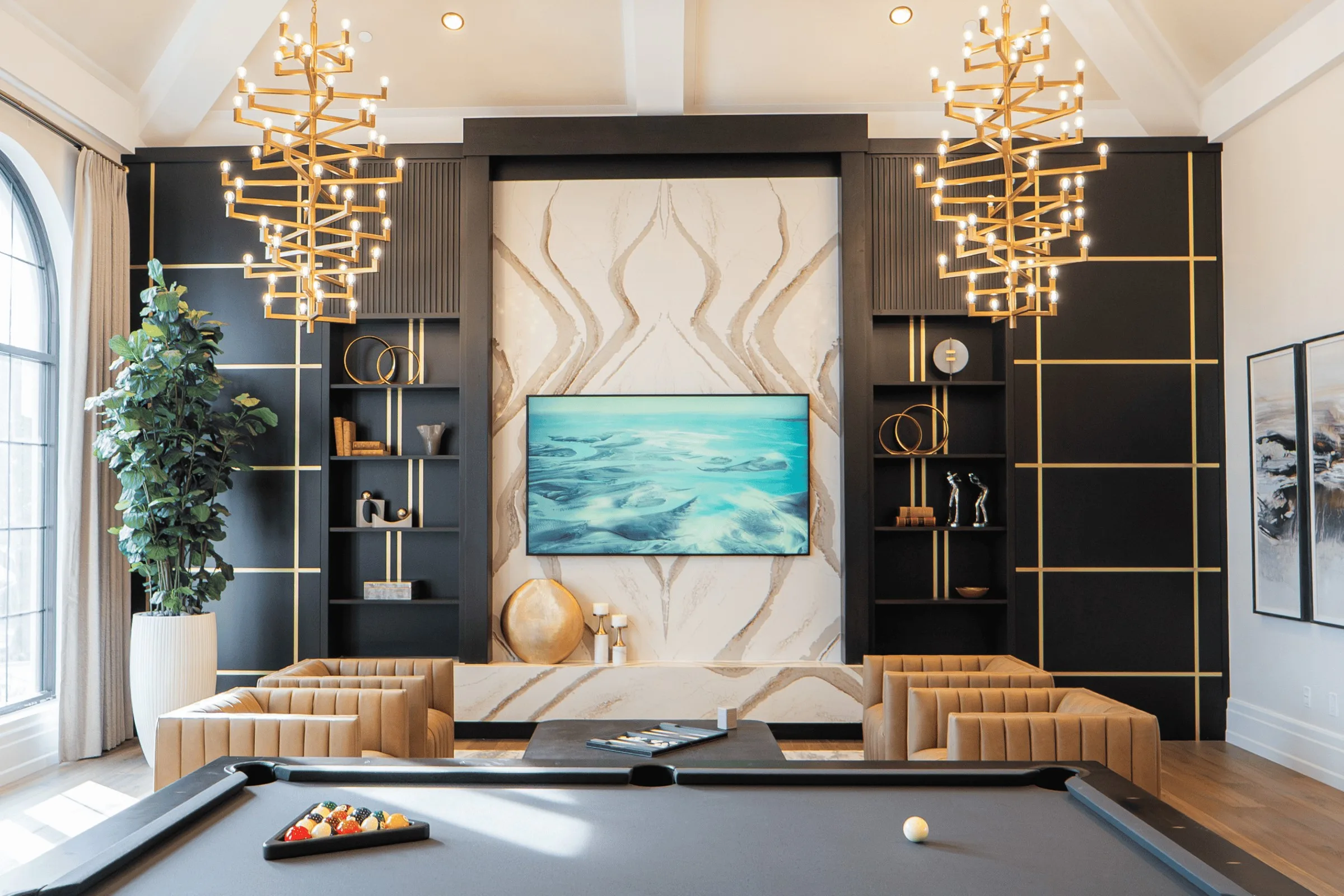 Billiards lounge interior at The Club at Olde Cypress (official).