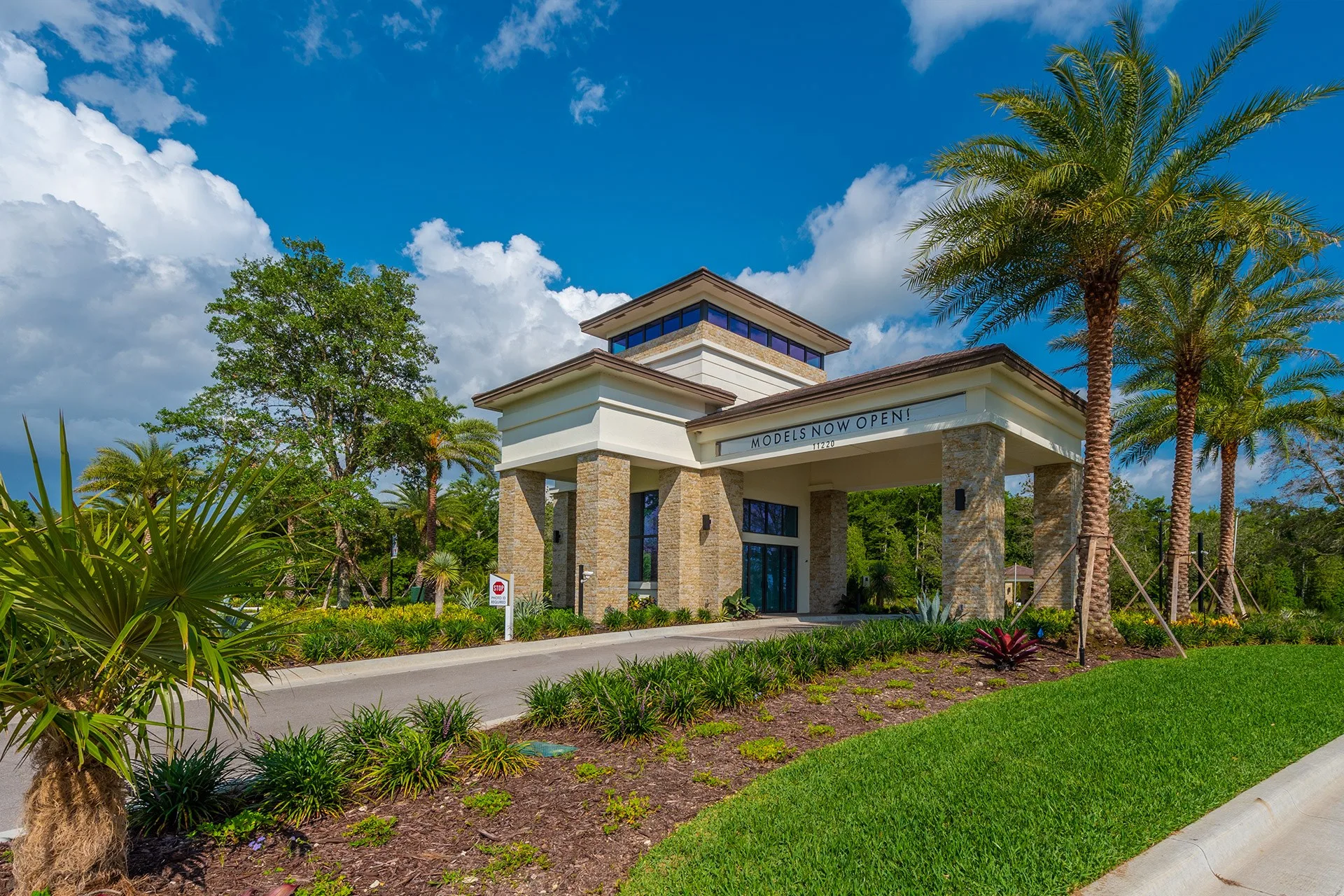 Staffed gatehouse at the Valencia Trails entrance, Naples.