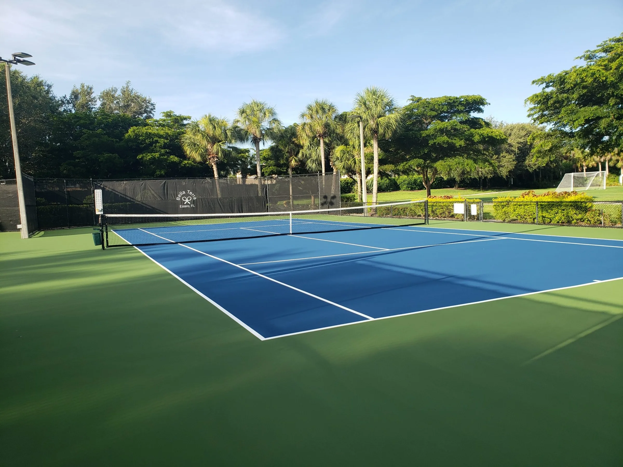 Resurfaced tennis courts at Bella Terra.