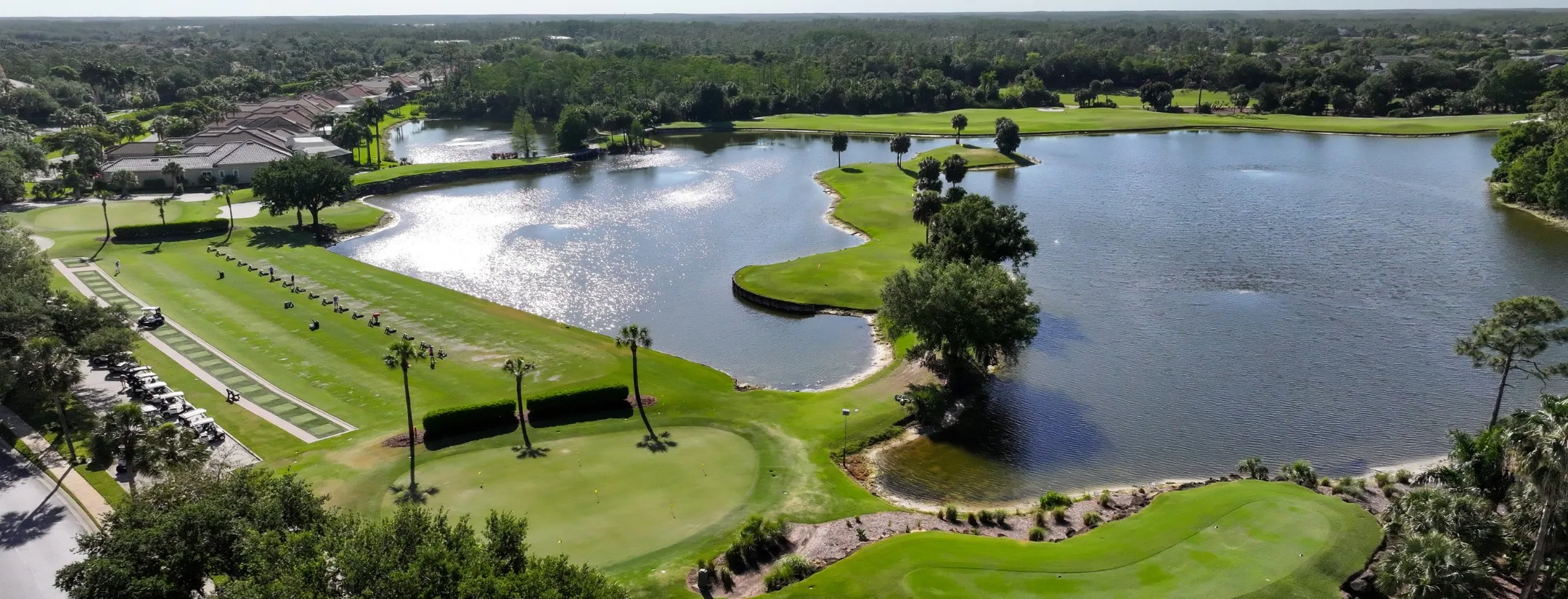 Aerial fairway and lake at Grandezza (official club site).
