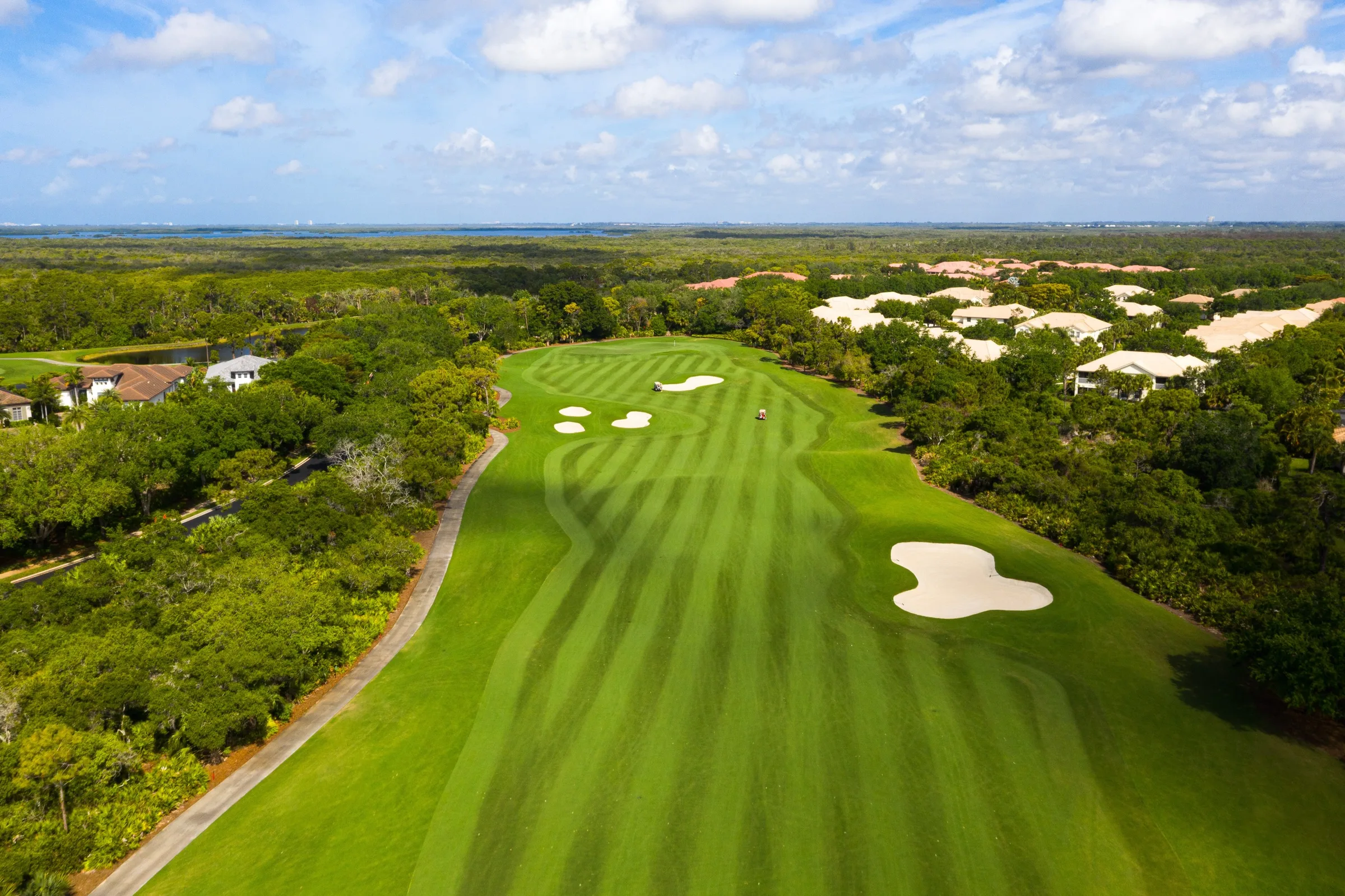 Golf fairway aerial at West Bay Club, Estero (official club site).