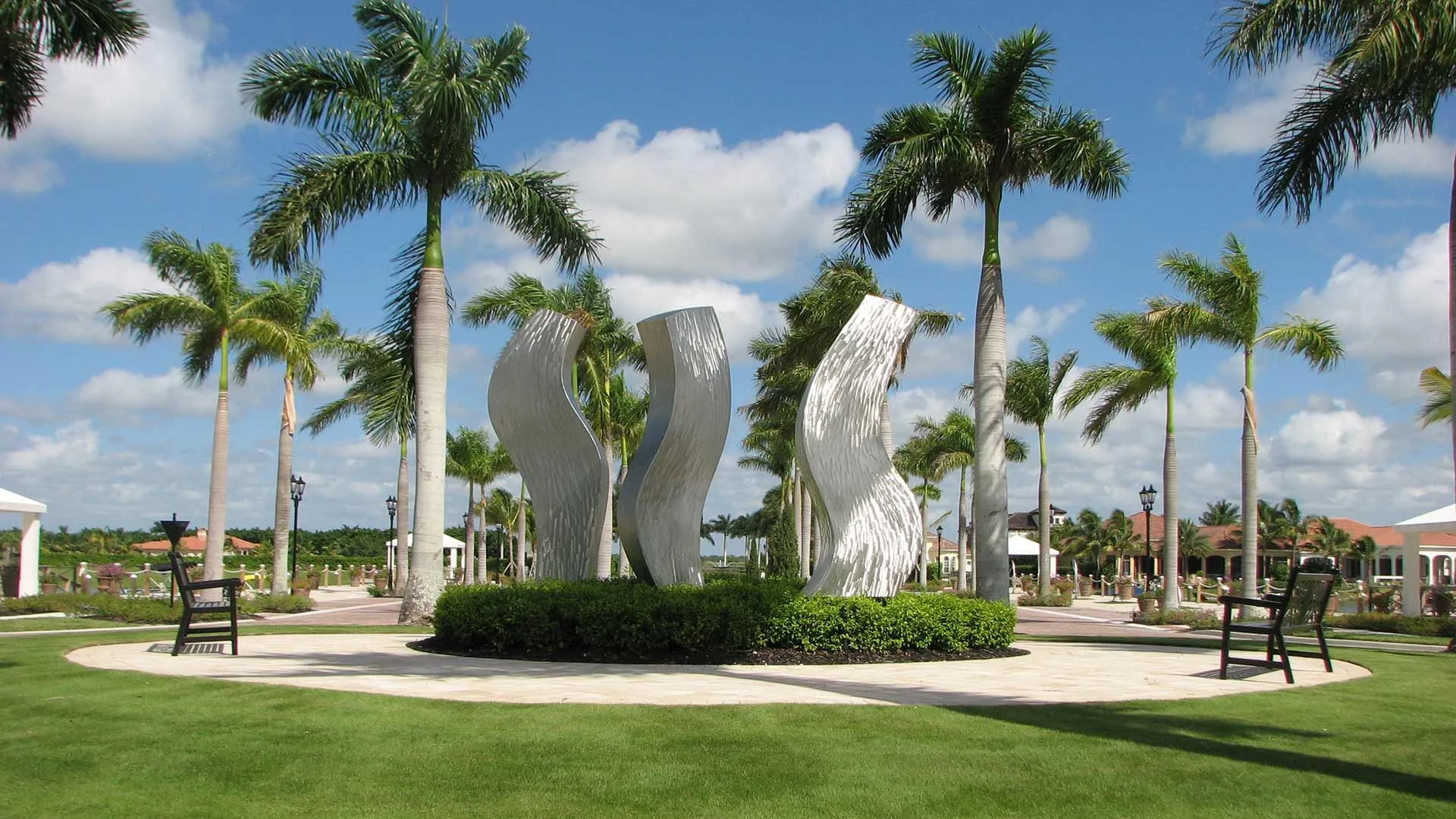 Sculpture garden at the Marina on the Peninsula.