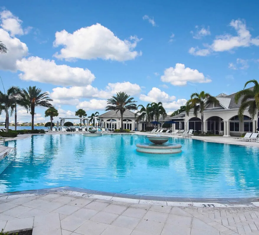 Corkscrew Shores resort pool and clubhouse
