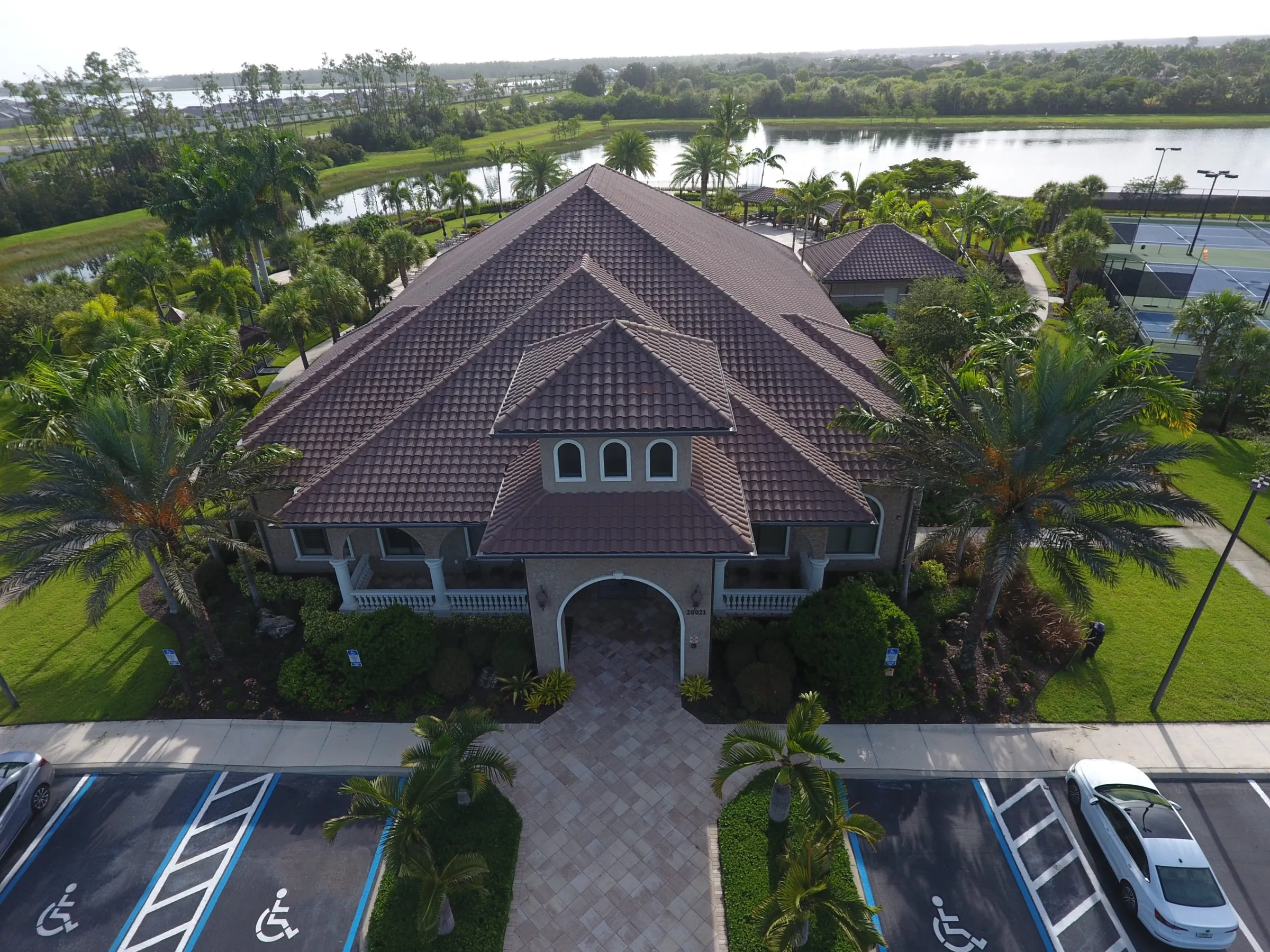 Aerial of the clubhouse at The Preserve at Corkscrew, Estero (official HOA site).