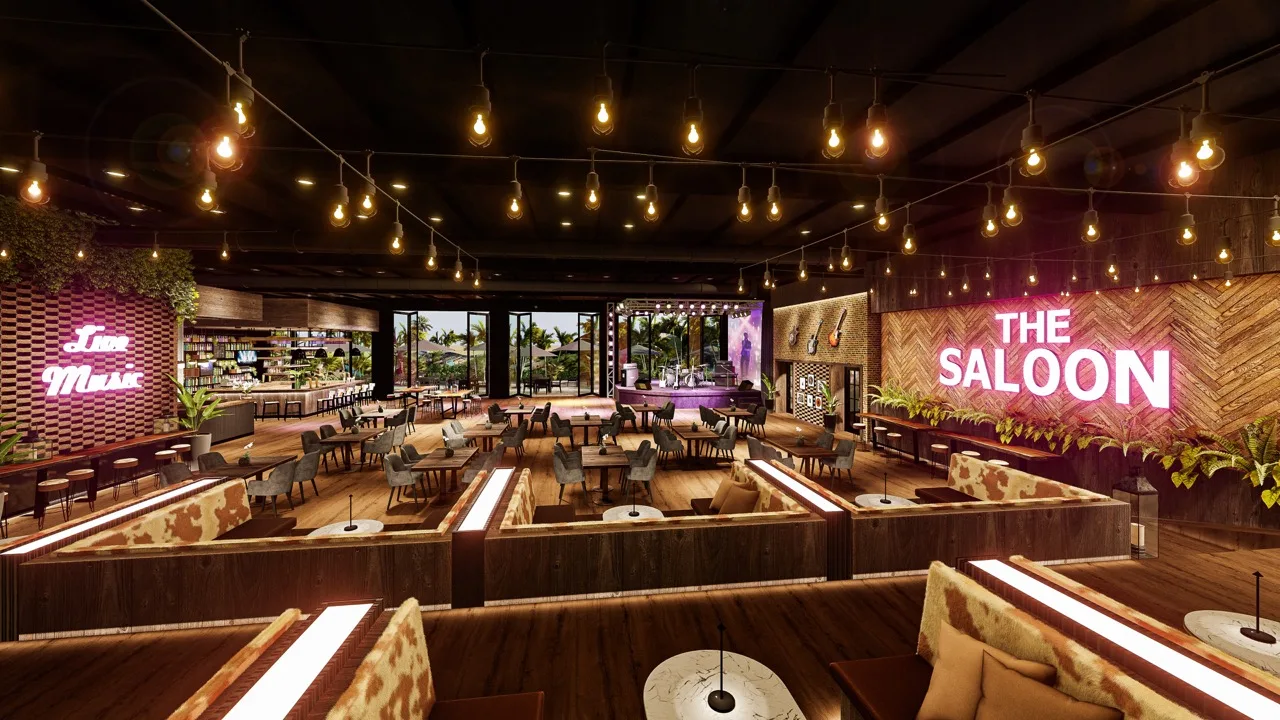 The Saloon entertainment venue at Kingston South (builder rendering).
