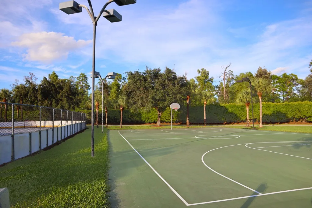 Outdoor basketball court at Stoneybrook, Estero (official HOA site).