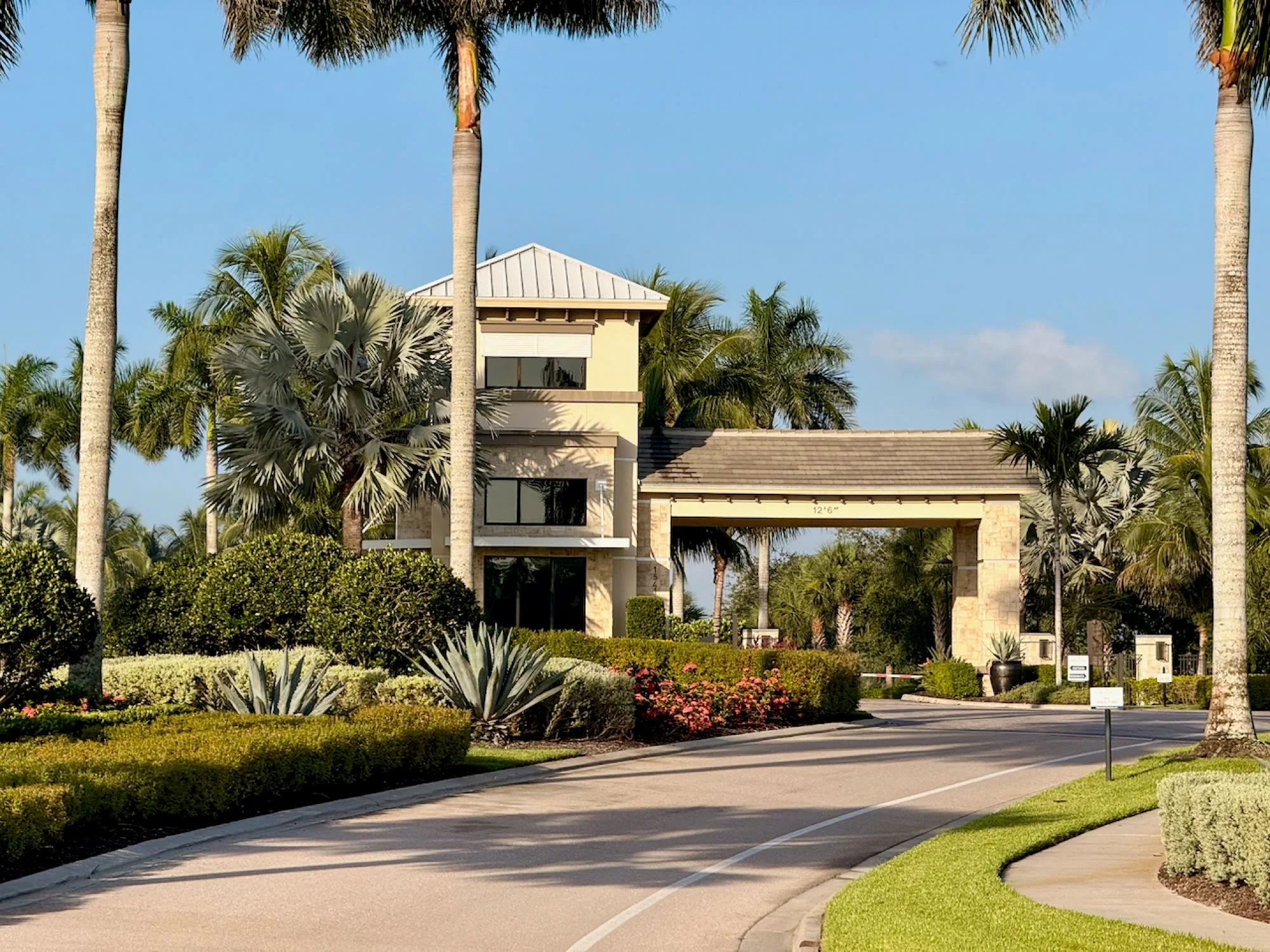 Esplanade by the Islands gatehouse and entrance drive