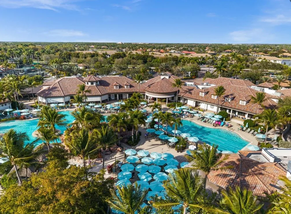The Players Club & Spa resort pool and clubhouse, part of Lely Resort's optional club membership