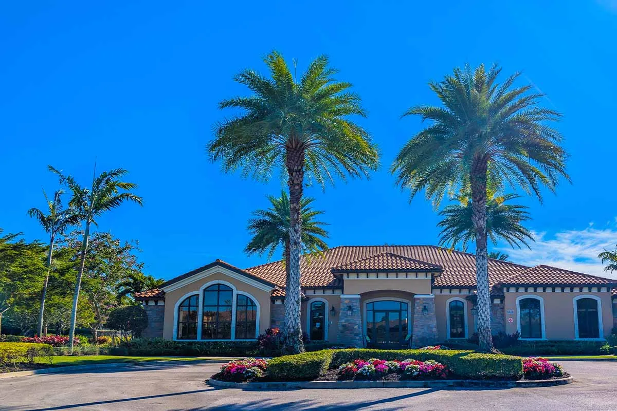 Clubhouse at Esplanade at Hacienda Lakes, Naples.