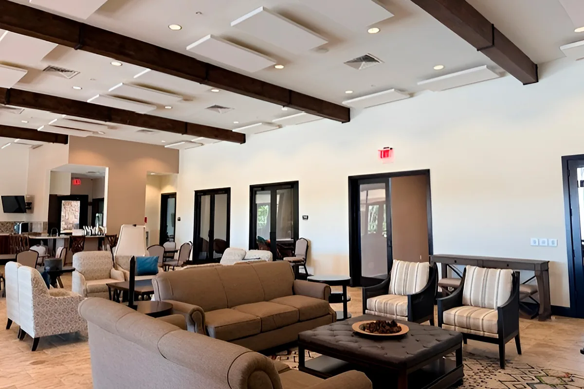 Clubhouse lounge at Esplanade at Hacienda Lakes (official HOA site).