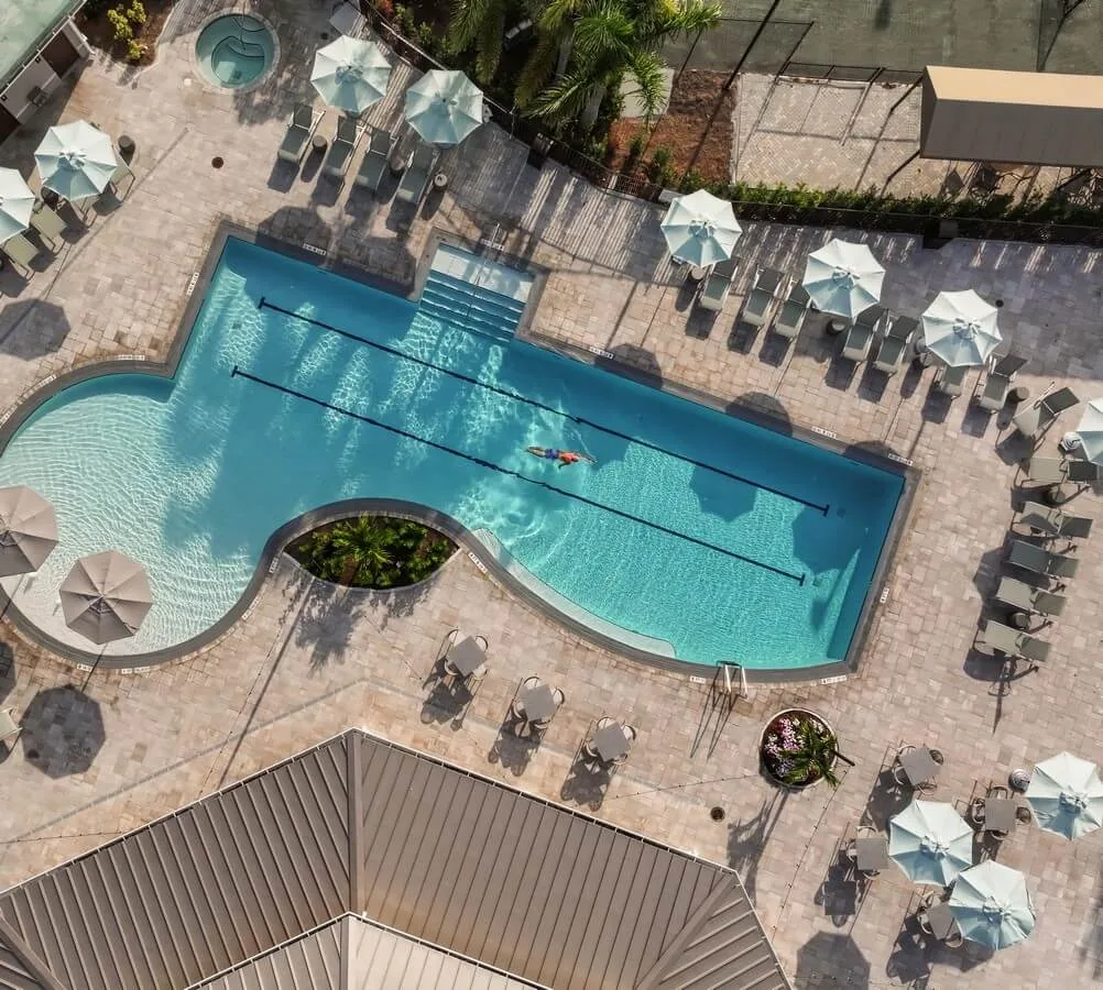 Aerial resort pool at Stonebridge Country Club (official club site).