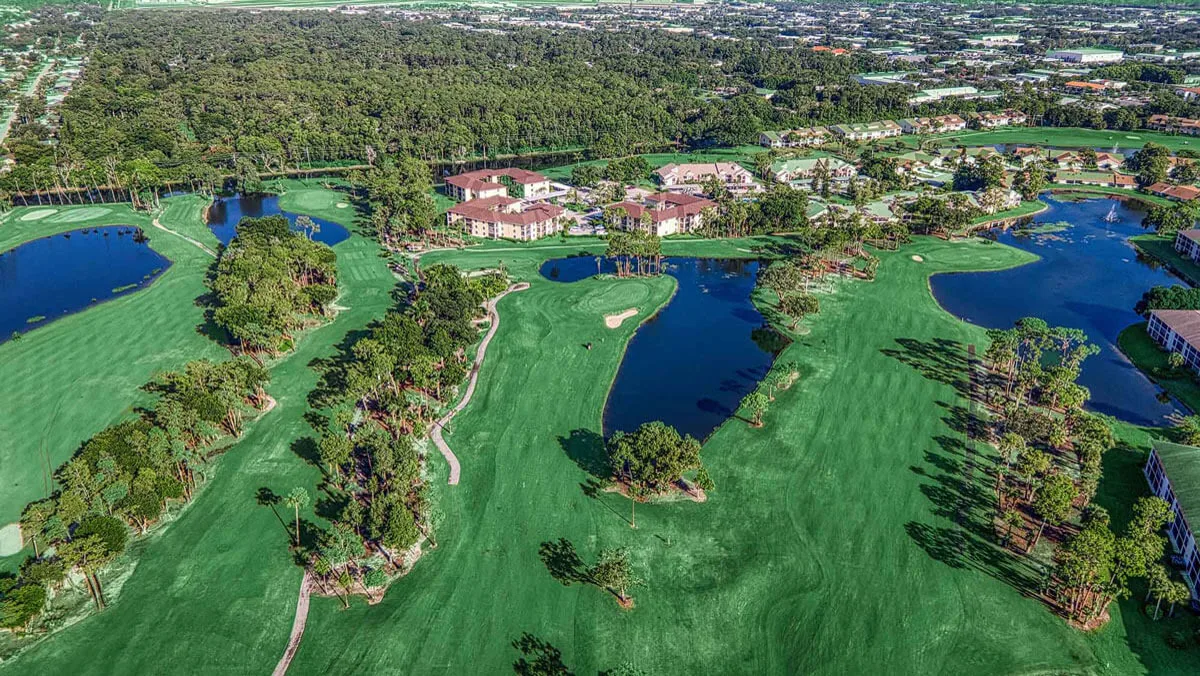 Foxfire golf course and lakes aerial