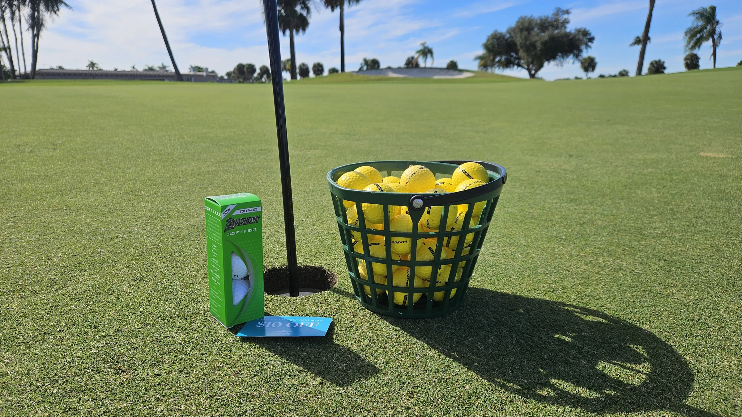 Driving range tee with practice balls at Cape Royal Golf Club, Cape Coral (official club site).
