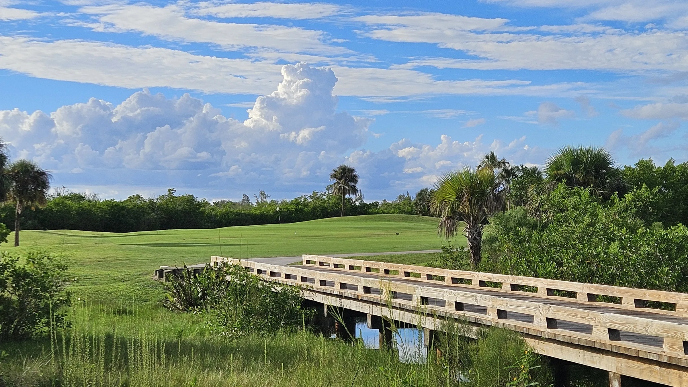 Cart bridge over a waterway at Cape Royal Golf Club, Cape Coral (official club site).