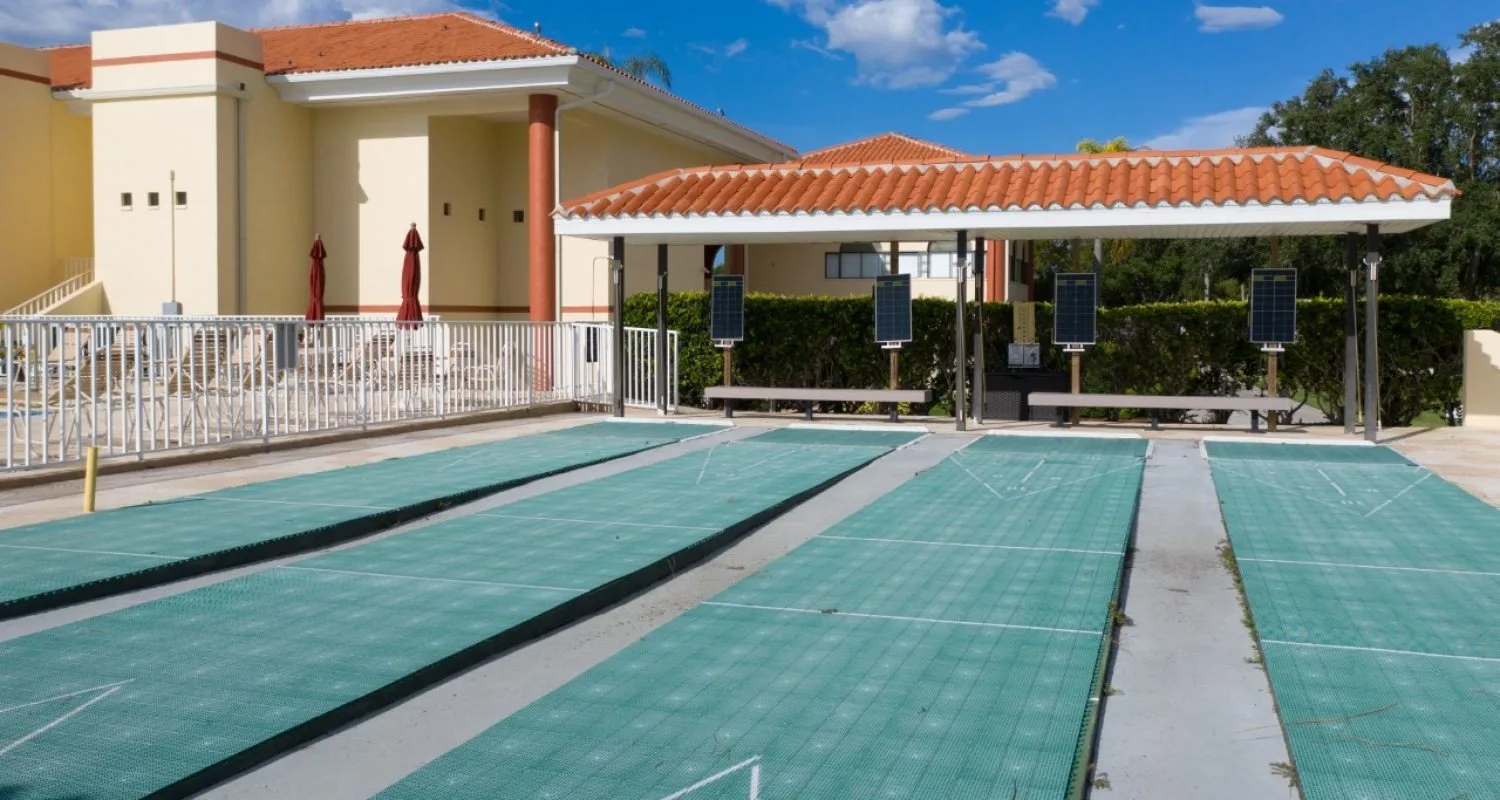 Shuffleboard courts at Sabal Springs, North Fort Myers (official HOA site).