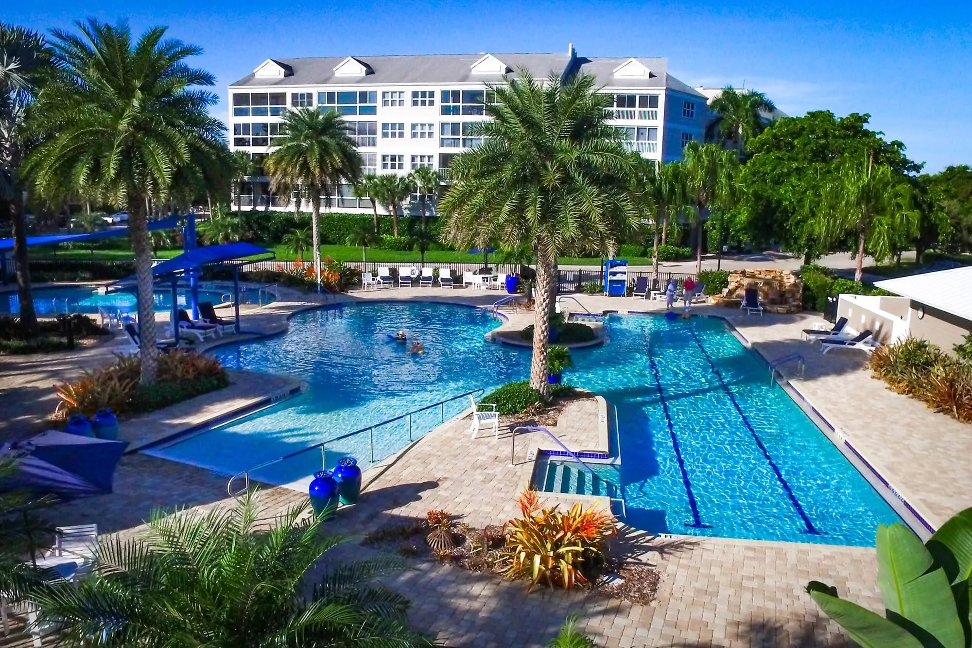 Resort-style aquatic center and pools at Shell Point (official amenities).