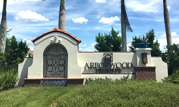 Arborwood Preserve entrance monument