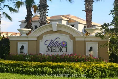 Villa Medici Fort Myers entrance monument