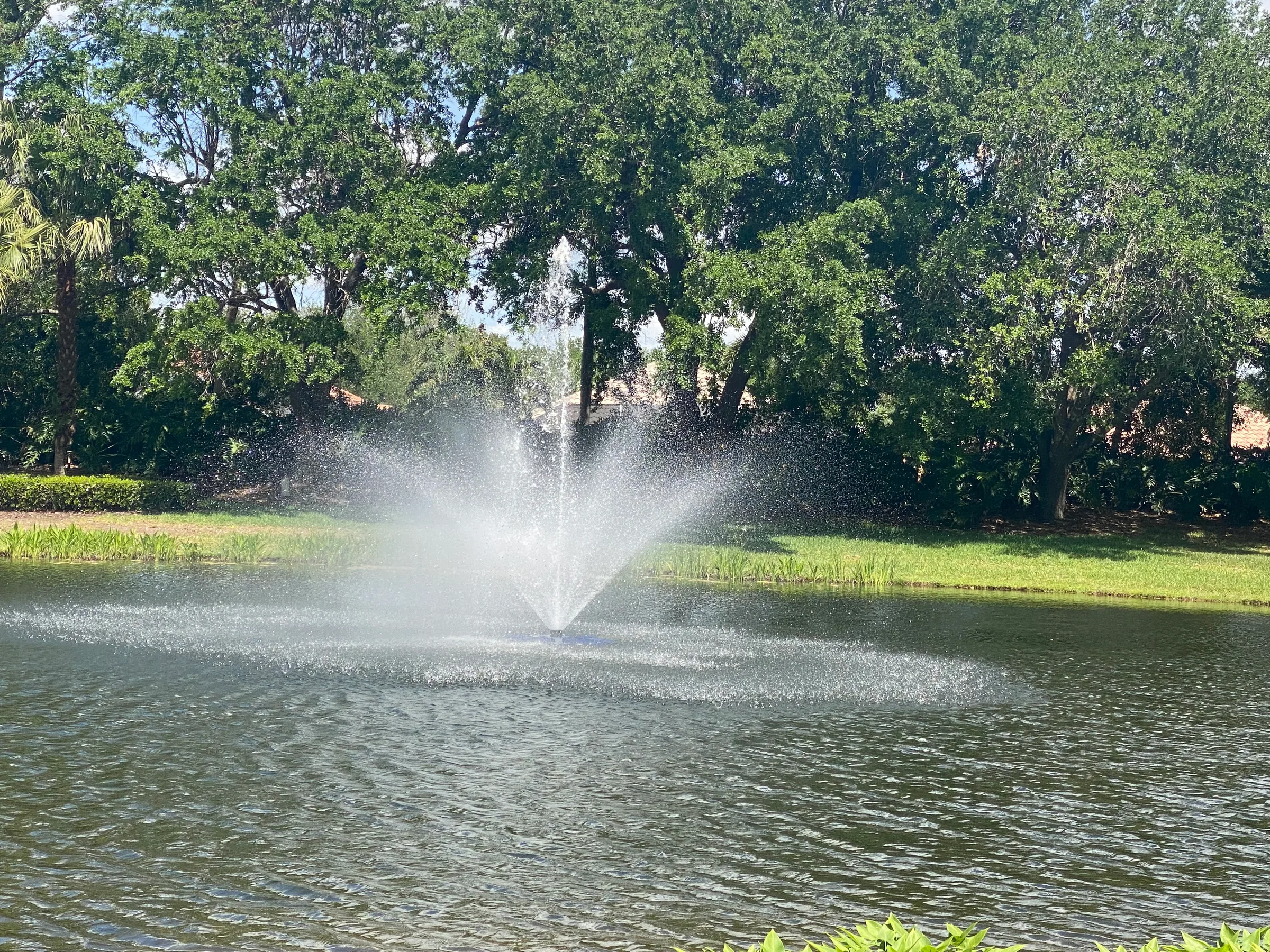 Fountain at the front lake of Island Walk, Naples.