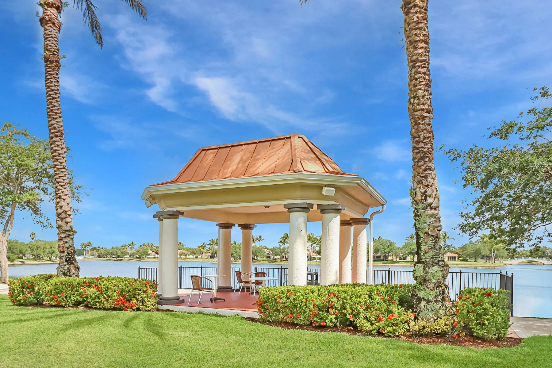 Lakeside gazebo at the Island Walk Town Center, Naples.