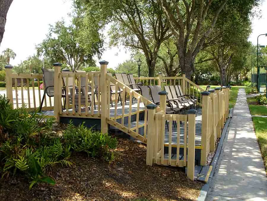 Longshore Lake tennis spectator deck